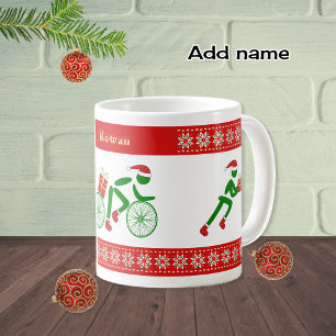 Custom name christmas triathletes coffee mug