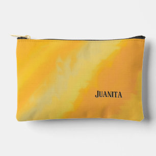 Custom Name Citrus Sunny Orange Watercolor Accessory Pouch
