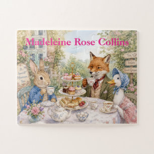Custom Name Classic Rabbit Fox & Duck Jigsaw Puzzle