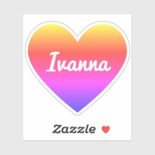 Custom Name Classic Rainbow Ombre Gradient Heart