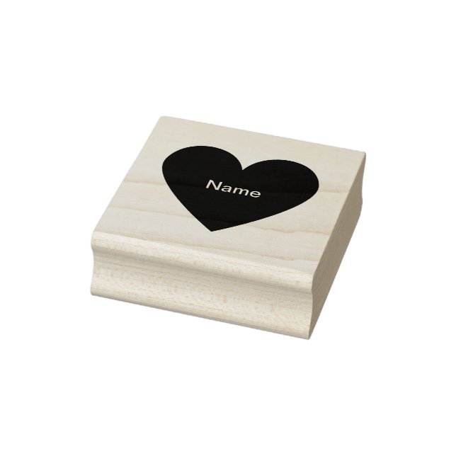 Custom Name Classic Simple Minimal Heart Art Stamp (Stamp)