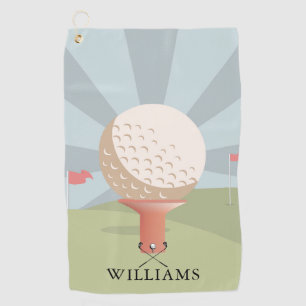Custom Name Classic Traditional Golf Towel