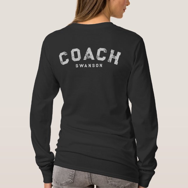 Custom Name Coach Shirt, Vintage Varsity Style Tee (Back)