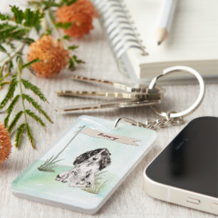 Custom Name Cocker Spaniel Pet Dog Key Ring