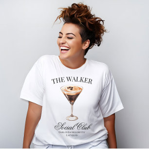 Custom Name Cocktail Social Club Bachelorette T-Shirt