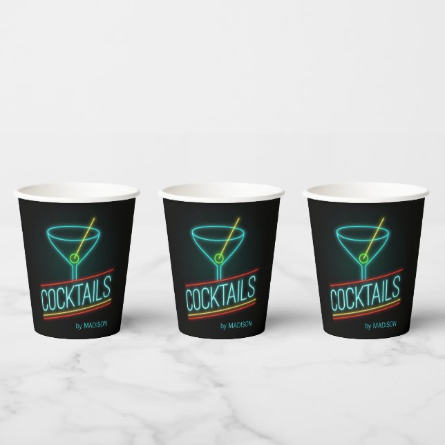 Custom name COCTAILS Paper Cups (Multi)