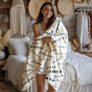 Custom Name Collage Fleece Blanket