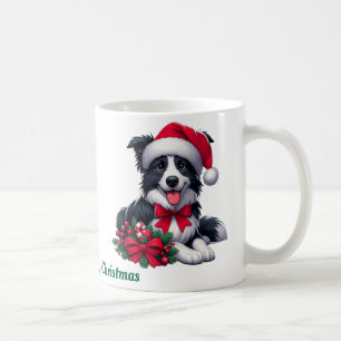  Custom name, Collie Merry Christmas  Coffee Mug