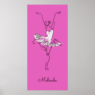 Custom name & color Ballerina poster