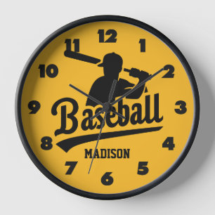 Custom Name & Color Baseball Clock