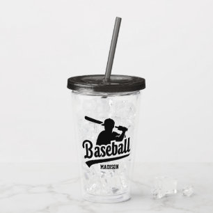 Custom Name & Color Baseball Player Acrylic Tumbler