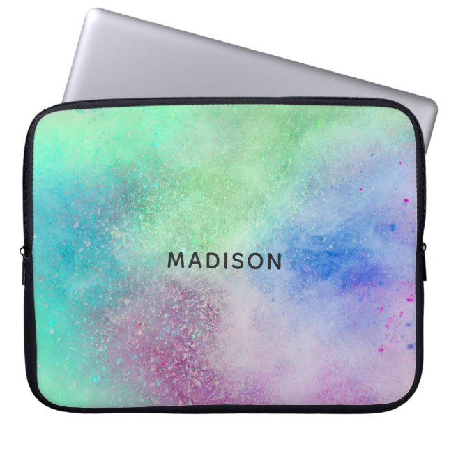 Custom name Color Explosion laptop sleeves (Front)