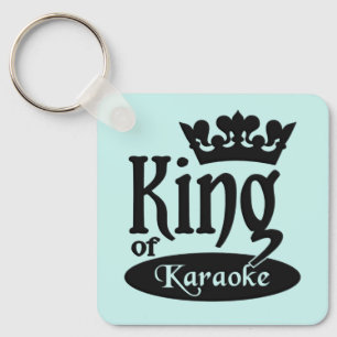 Custom Name & Color King of Karaoke Key Ring