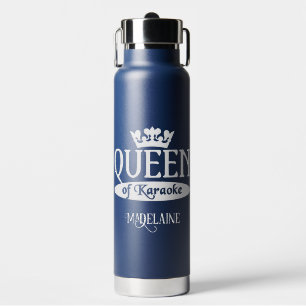 Custom Name & Color Queen of Karaoke Water Bottle
