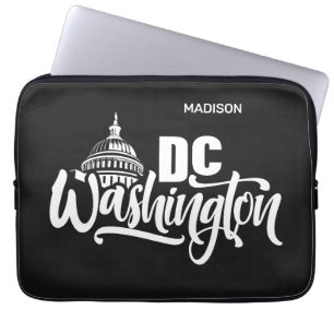 Custom Name & Color Washington DC Laptop Sleeve