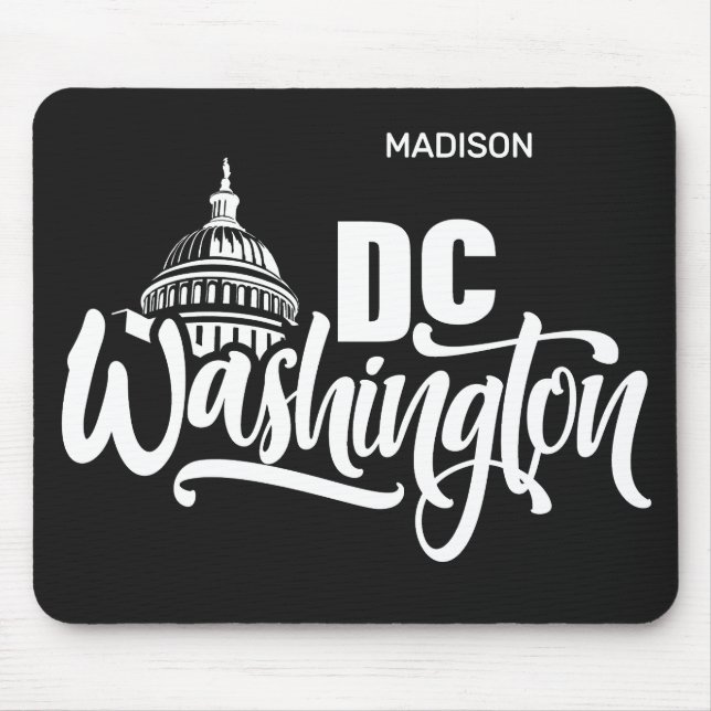 Custom Name & Color Washington DC Mouse Mat (Front)