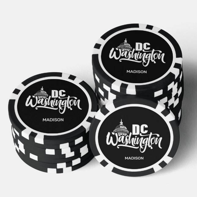 Custom Name & Color Washington DC Poker Chips (Stack)