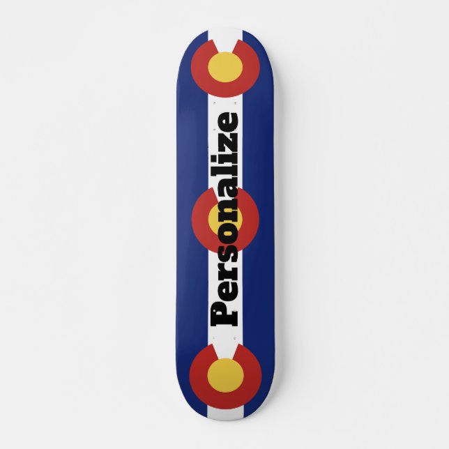 Custom name Colorado state flag skateboard deck (Front)
