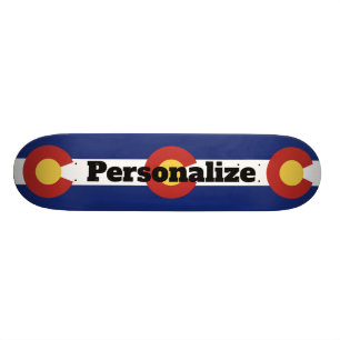 Custom name Colorado state flag skateboard deck