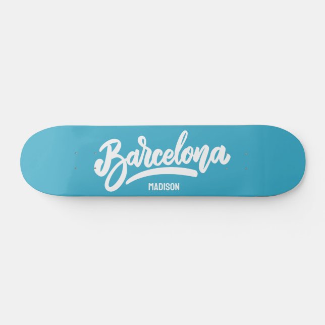 Custom Name & Colour Barcelona Skateboard (Horz)