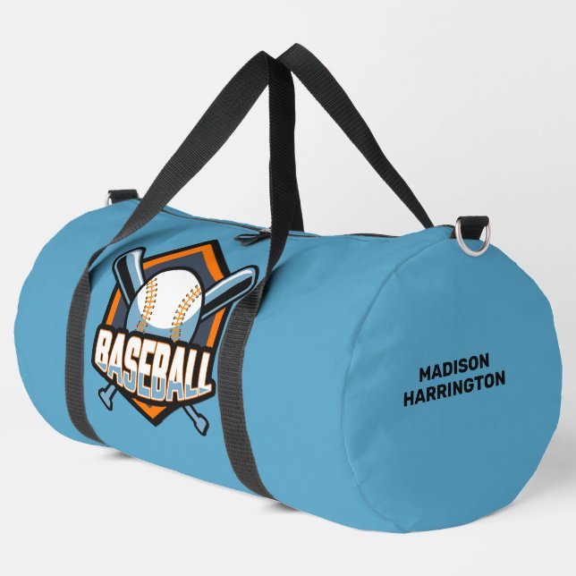 Custom Name & Colour Baseball Duffle Bag (Left Corner)