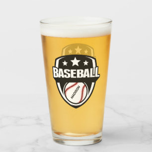 Custom Name & Colour Baseball Glass