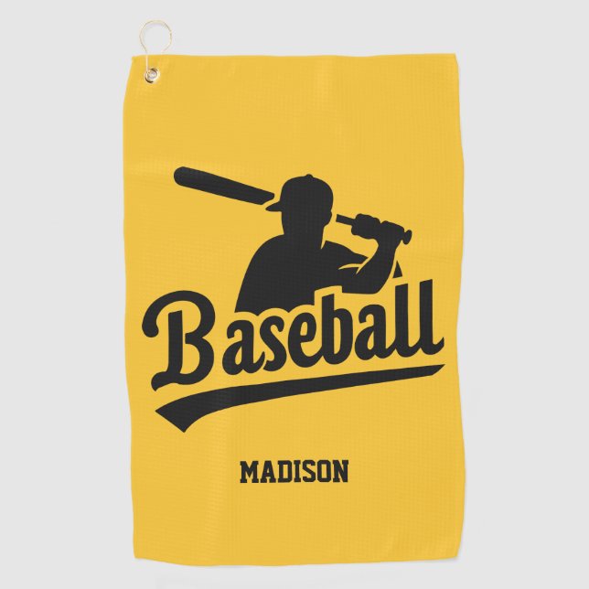 Custom Name & Colour Baseball Golf Towel (Front)