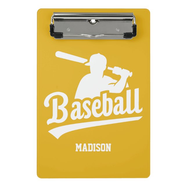 Custom Name & Colour Baseball Mini Clipboard (Front)