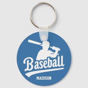 Custom Name & Colour Baseball Player Key Ring