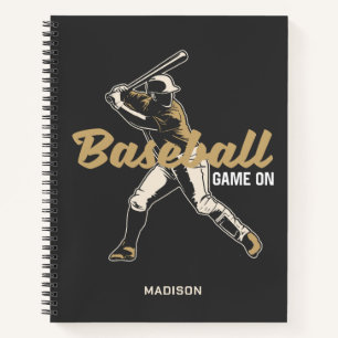 Custom Name & Colour Baseball Player Notebook