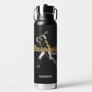 Custom Name & Colour Baseball Player Water Bottle