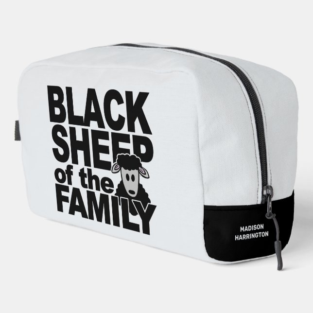 Custom name & colour "Black Sheep" Dopp Kit (Right Corner)