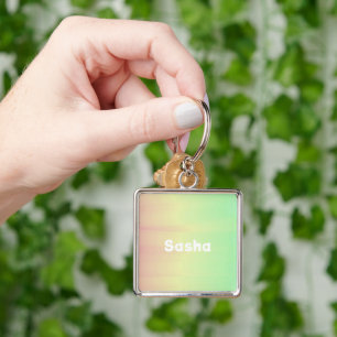 Custom name colour blend ombre key ring