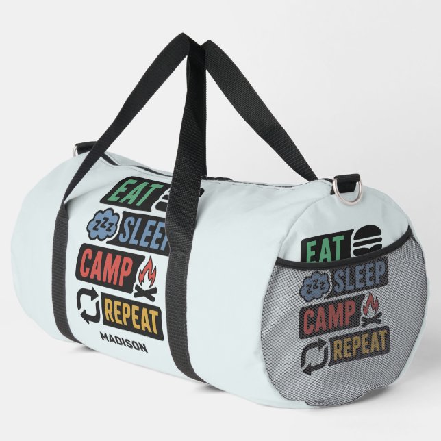 Custom Name & Colour Camping Duffle Bag (Right Corner)