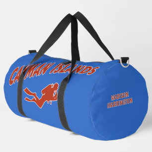 Custom Name & Colour Cayman Islands Scuba Diver Duffle Bag