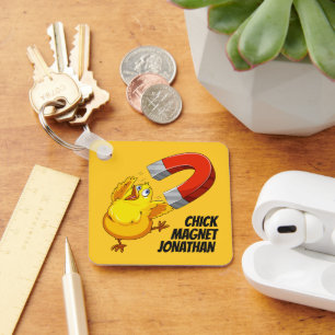Custom name & Colour Chick Magnet Key Ring