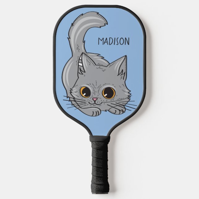 Custom name & colour Cute Kitten Pickleball Paddle (Front)