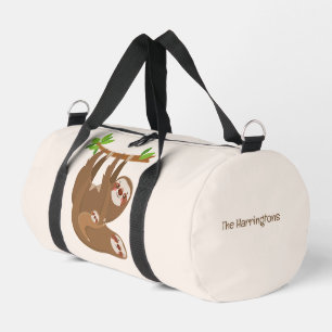 Custom Name & Colour Cute Sloths Duffle Bag