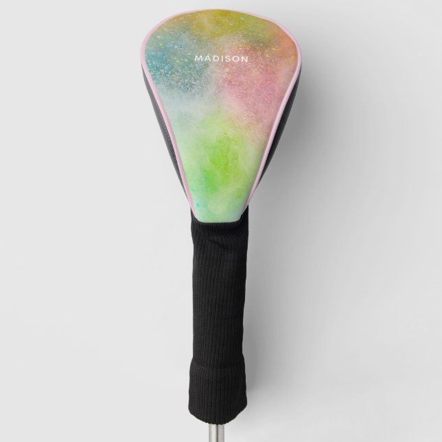Custom name Colour Explosion Golf Head Cover (Front)