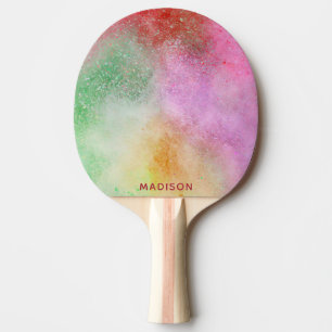 Custom name Colour Explosion Ping Pong Paddle