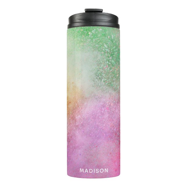 Custom name Colour Explosion Thermal Tumbler (Front)