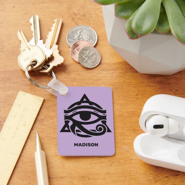 Custom Name & Colour Eye of Horus Key Ring (Desk)