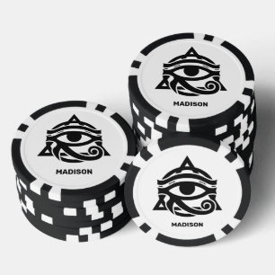 Custom Name & Colour Eye of Horus Poker Chips