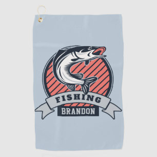 Custom name & colour Fisher golf towel