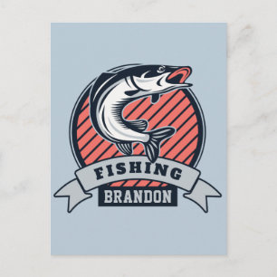Custom name & colour Fisher postcard