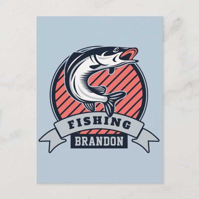 Custom name & colour Fisher postcard (Front)