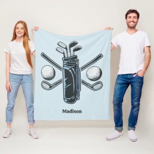 Custom Name & Colour Golf Fleece Blanket