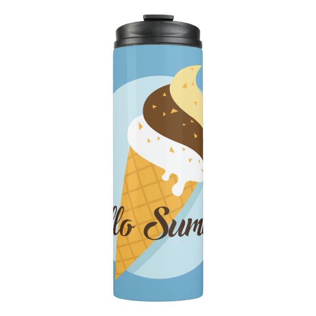 Custom name & colour Ice Cream Hello tumbler (Front)