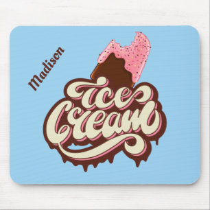 Custom name & colour Ice Cream mousepad