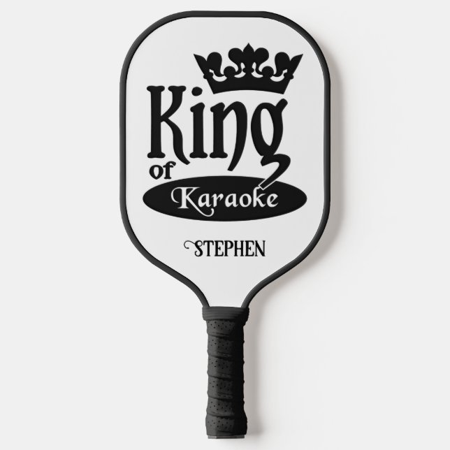 Custom Name & Colour King of Karaoke Pickleball Paddle (Front)